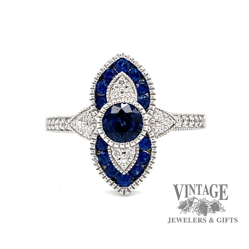 .63ctw Natural blue sapphire and diamond 14kw ring