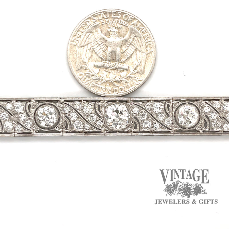 Platinum Edwardian diamond link bracelet.