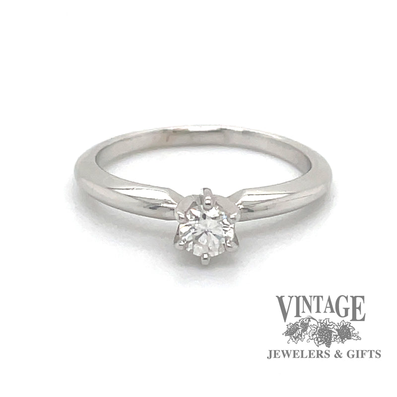 14 karat white gold .18ct diamond solitaire ring 