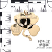 Four leaf clover 14ky gold pendant scale