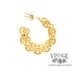 14 karat yellow gold estate chain link post hoop earrings with friction backs, side view