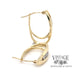14 karat yellow gold estate diamond hoops with a crossed double oval loop design, side & top view