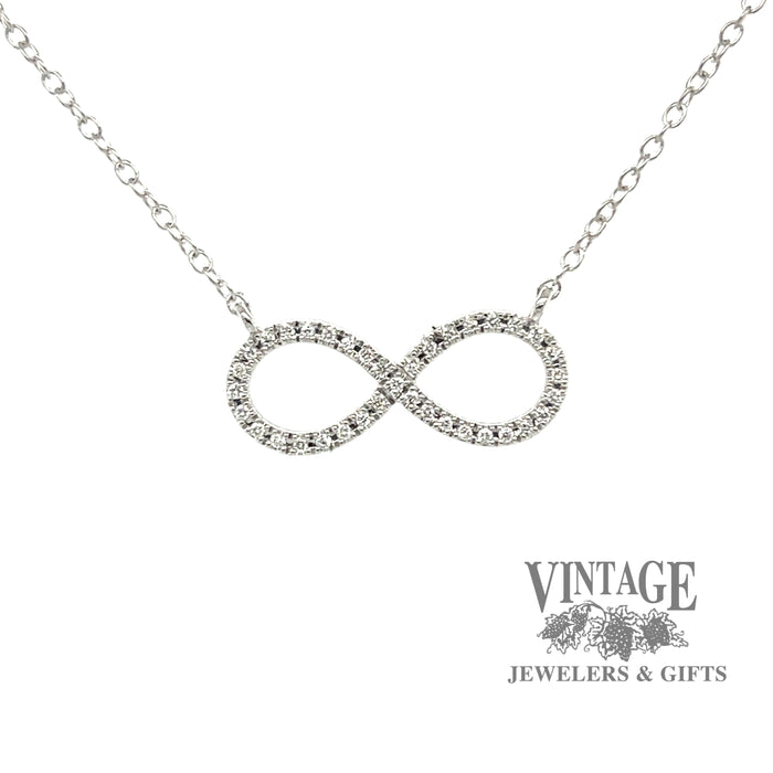 Diamond infinity 14kw gold necklace