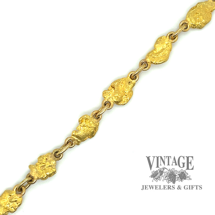 Natural gold nugget 6.25” bracelet