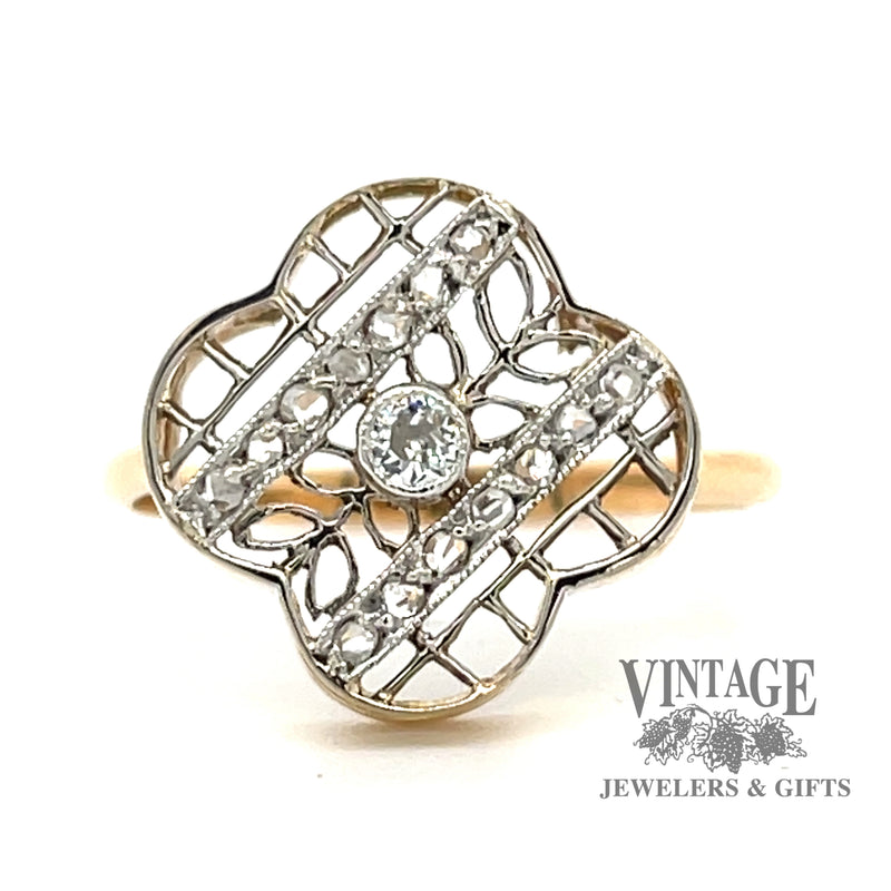 Antique Victorian filigree .20 ctw diamond ring