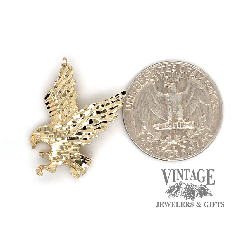 Flying eagle 14ky gold Charm