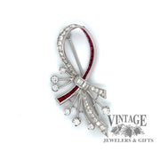Platinum ruby diamond pin 