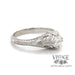 .50 Carat diamond solitaire vintage inspired 14 karat white gold ring, angled view