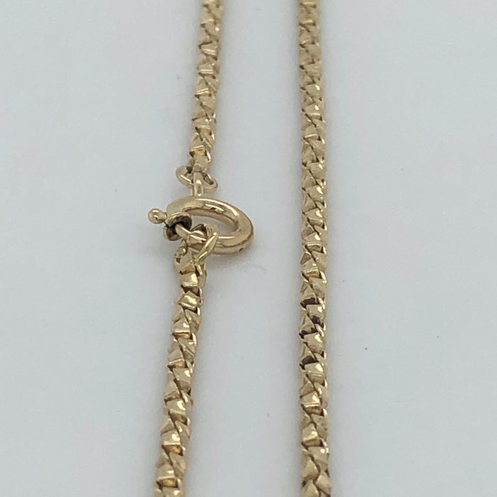 Solid Box Chain Necklace 10K Yellow Gold 22