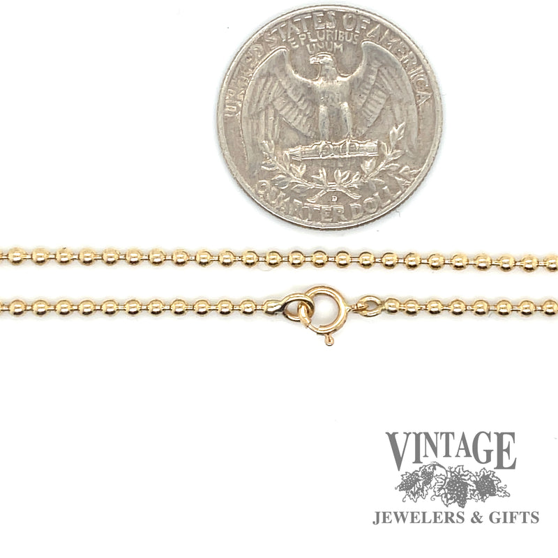 16” bead 14ky gold chain