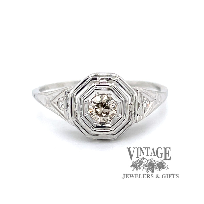 Antique 14kw gold and diamond ring