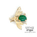 Green quartz bee pin in 14ky gold