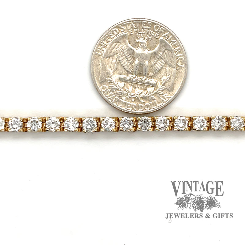7.0 Carat 14k gold diamond tennis bracelet