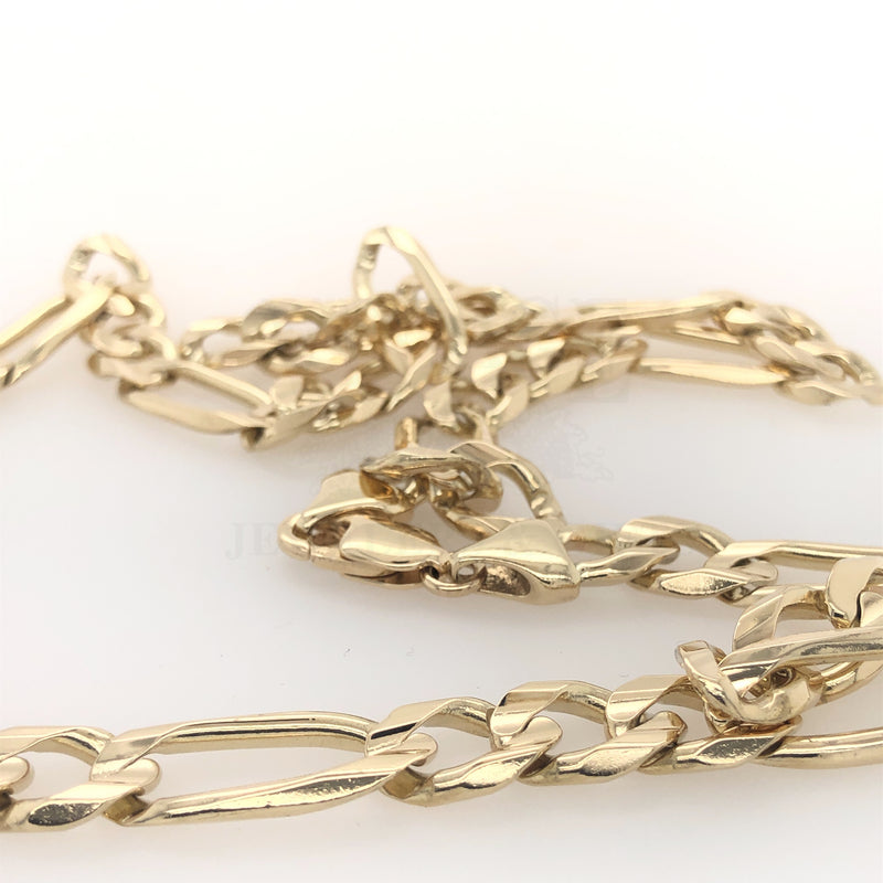 14k yellow gold heavy 24.5" figaro neck chain.