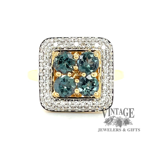 Alexandrite and diamond 18ky gold ring