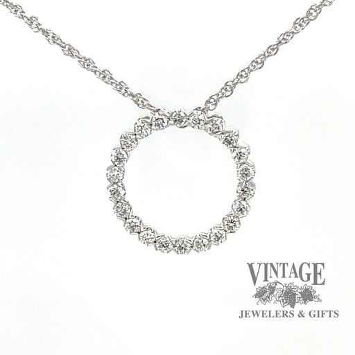 Classic 14 karat white gold .50 carat total weight diamond circlet necklace