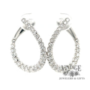 Twisted diamond 1.5CTW 14kw gold hoop earrings