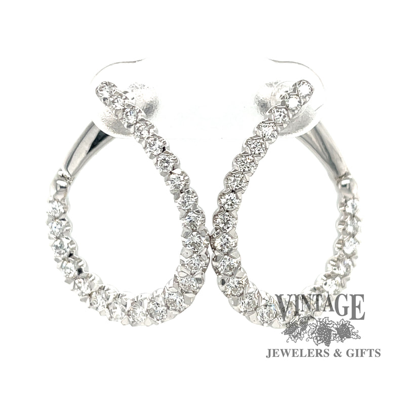 Twisted diamond 1.5CTW 14kw gold hoop earrings