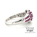 14 karat white gold Pink tourmaline and sapphire ring, side view