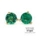 14 karat yellow gold .24ctw emerald martini stud earrings