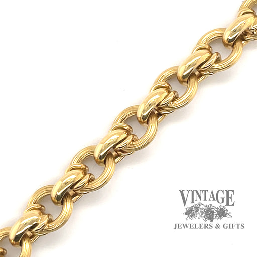 18 karat estate yellow gold fancy rolo style link bracelet
