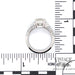 Platinum 2 carat center Princess cut diamond ring, shown with ruler for size reference