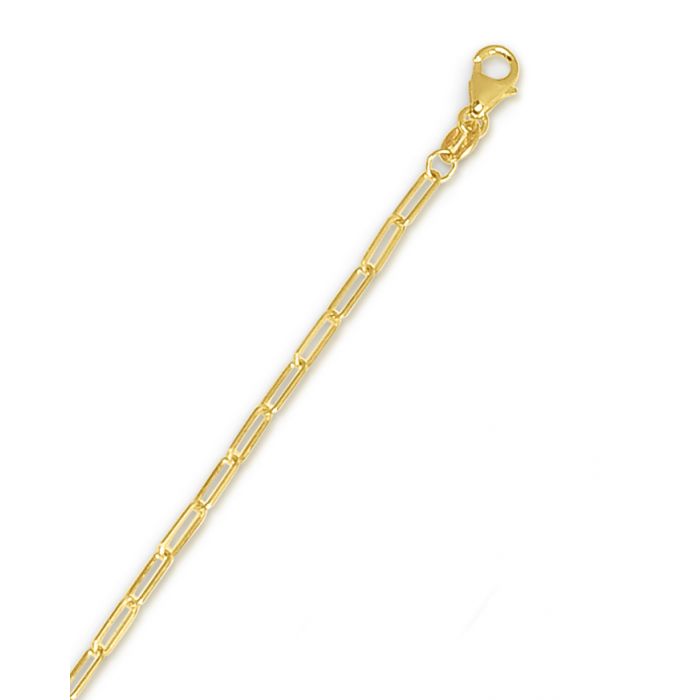 14 karat yellow gold 24" 2.1 mm paper clip link chain
