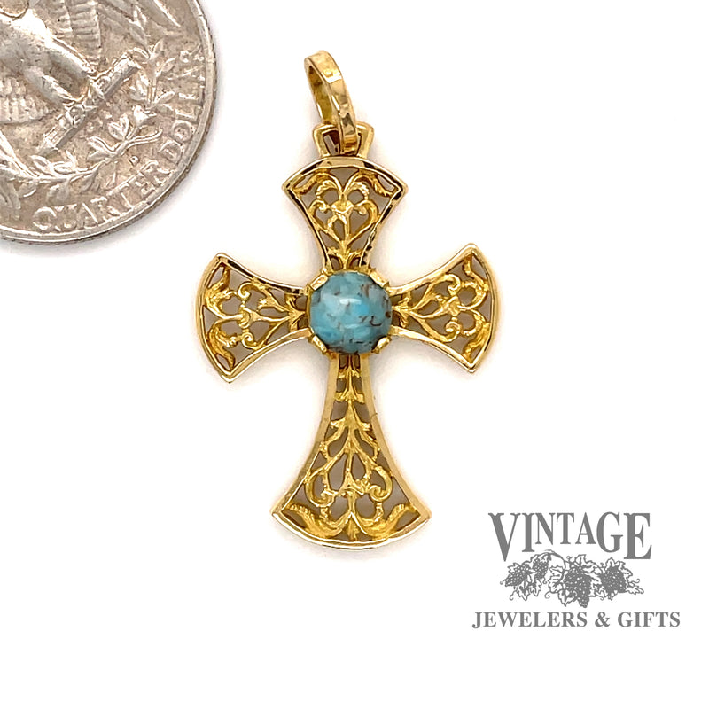 Filigree cross in 18ky gold