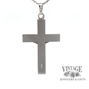 14 karat white gold crucifix, rear view