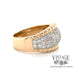 18k gold two tone pave diamond band, side view