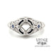 14 karat white gold diamond and sapphire vintage inspired ring mounting