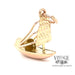 14 karat yellow gold estate Chinese junk boat charm , front angled view