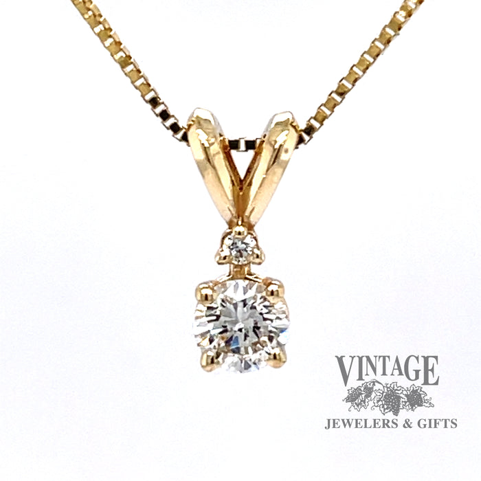 Gold diamond necklace Heart 0.010 ct | JewelryAndGems.eu