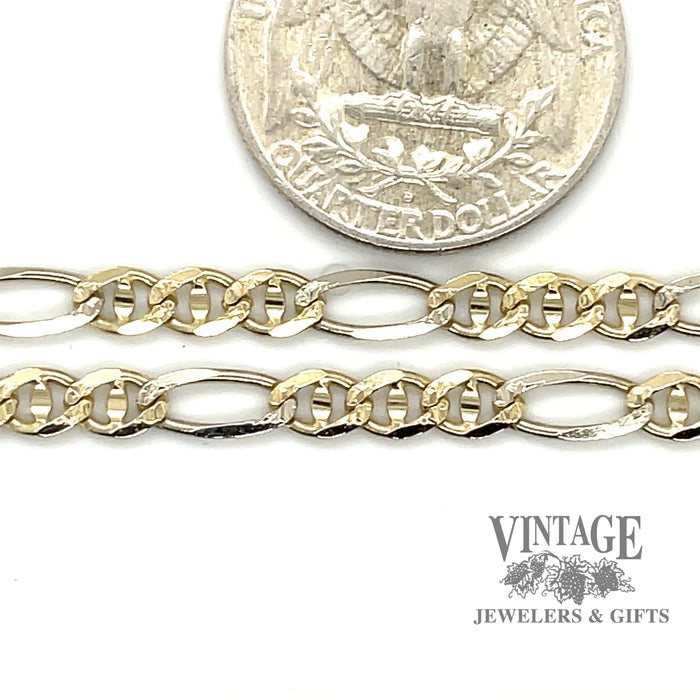 22" figaro-anchor 14k gold chain