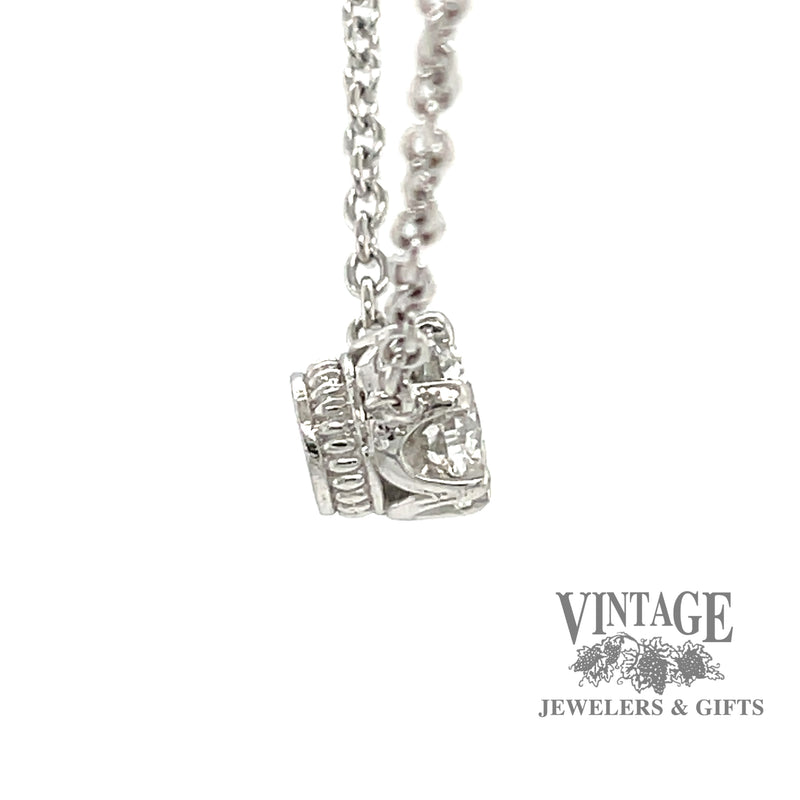 1.0 carat natural diamond platinum solitaire necklace