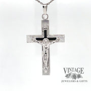 14 karat white gold crucifix