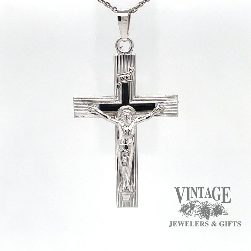 14 karat white gold crucifix