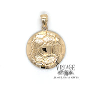 14 karat yellow gold soccer ball charm or pendant