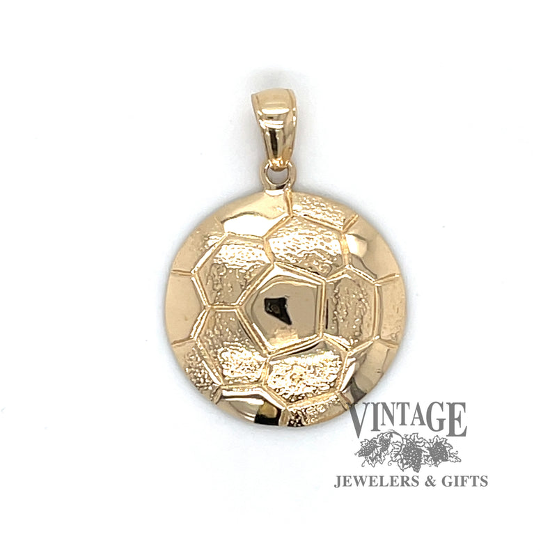 14 karat yellow gold soccer ball charm or pendant