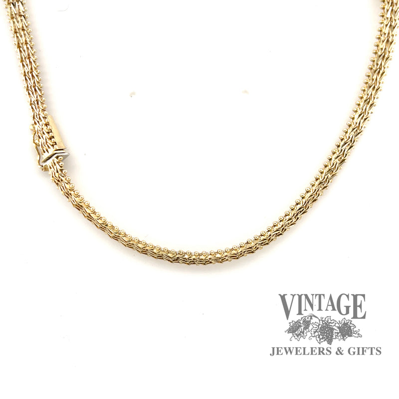 18" Chevron link 14ky gold chain necklace