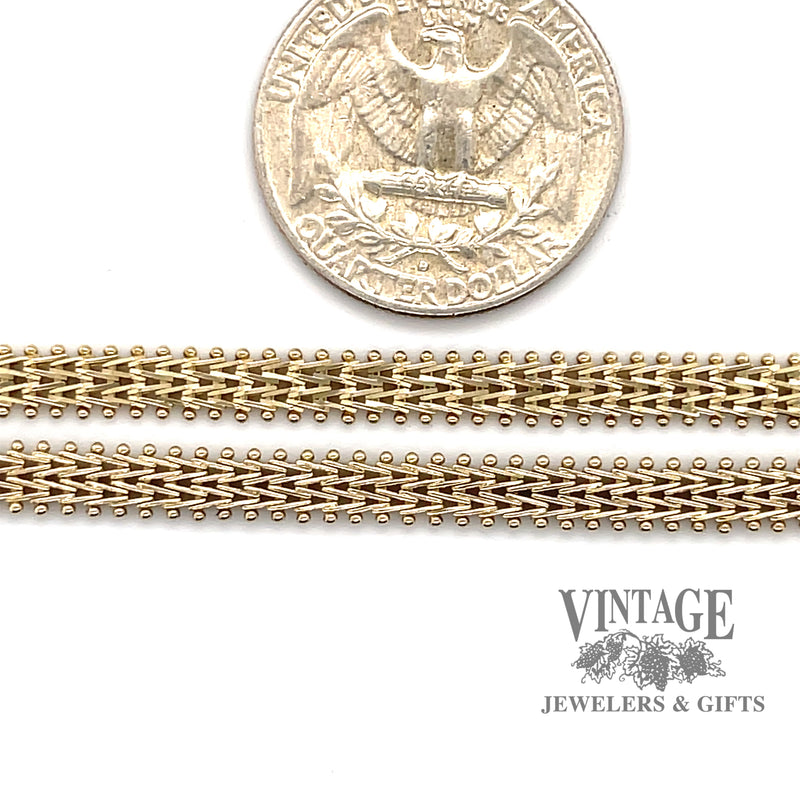 18" Chevron link 14ky gold chain necklace