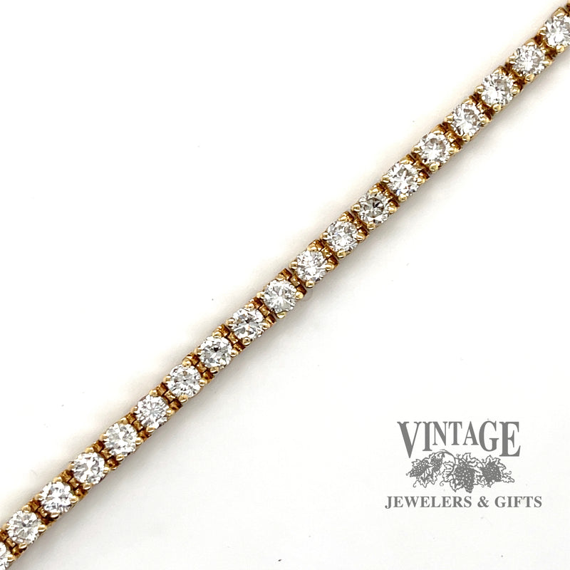 7.0 Carat 14k gold diamond tennis bracelet