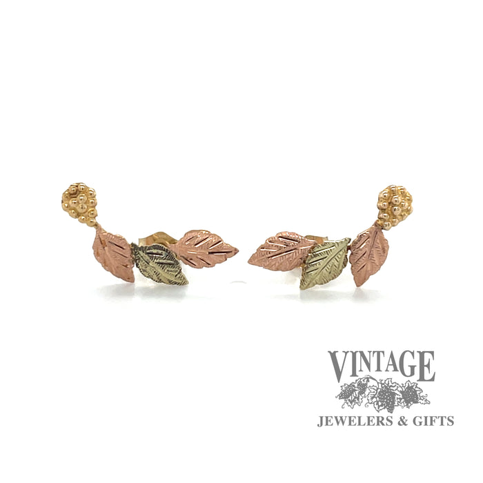 Black Hills Gold 12k leaf earrings