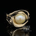 14 karat yellow gold pearl freeform ring