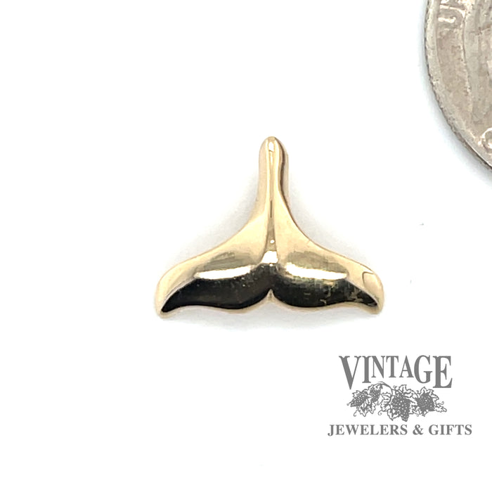 Whale tail charm in 14ky gold
