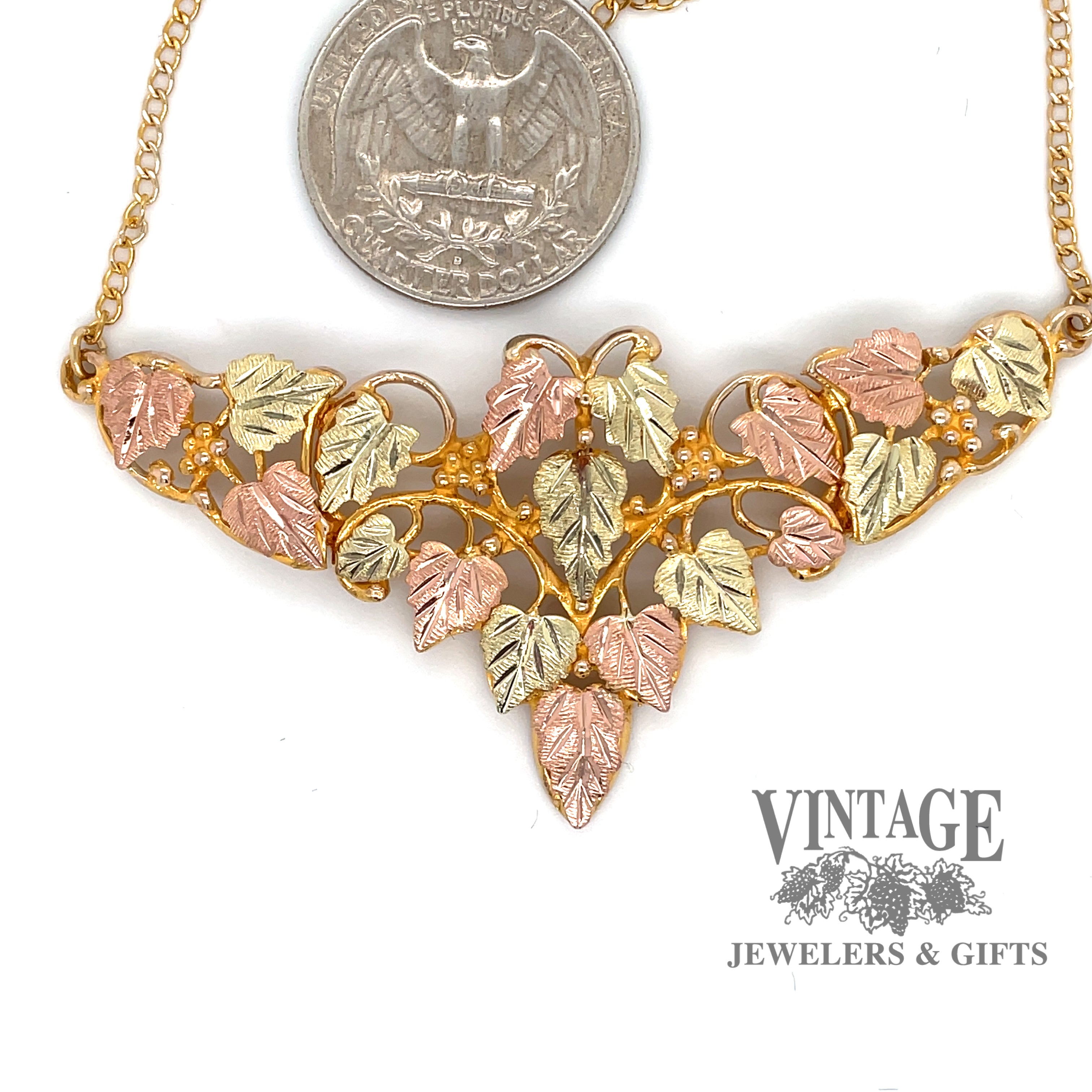 Black Hills Gold necklace 10k and 12k multi-color gold — Vintage