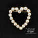 14 karat yellow gold heart shaped pearl pin