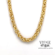 18 karat yellow gold 32.5" Byzantine link chain