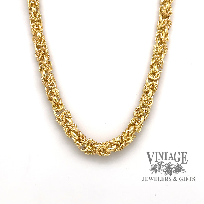 18 karat yellow gold 32.5" Byzantine link chain
