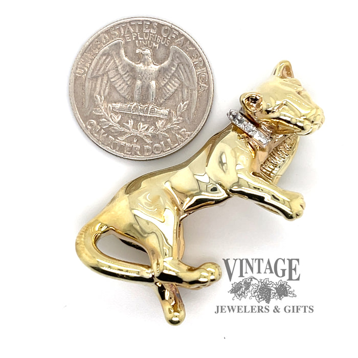 Panther omega 18ky gold slide pendant